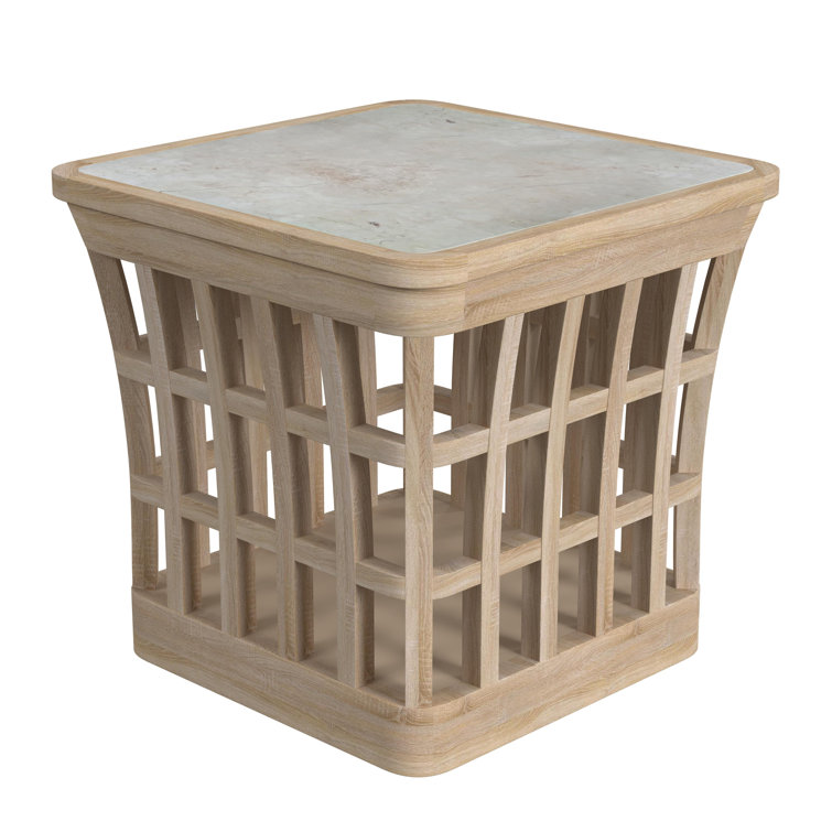 Birch Lane™ Sage Marble Side Table Wayfair